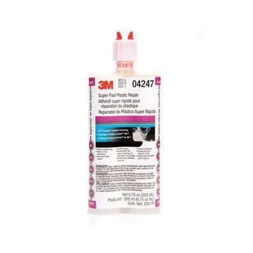 Super Fast Plastic Repair, 200 mL Duo-Pak Cartridge, Viscous, Clear, 1 to 4 hr Curing