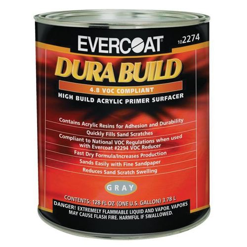 Fast Drying Dura Build Acrylic Primer, 1 gal Round Can, Gray, 1200 sq-ft/gal Coverage