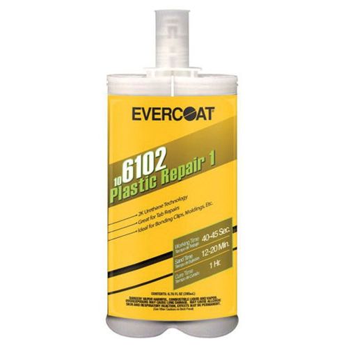 Evercoat 106102 2-Component Plastic Repair 1, 200 mL Cartridge, Black, Liquid, 1 hr Curing