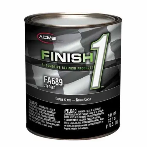 FA689-4 High Performance 2.8 VOC Acrylic Enamel Top Coat, 1 qt Can, Coach Black