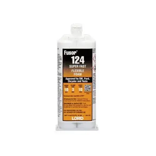 124 2-Part Super Fast Flexible Foam, 1.7 oz Cartridge, Black, 1 hr Curing