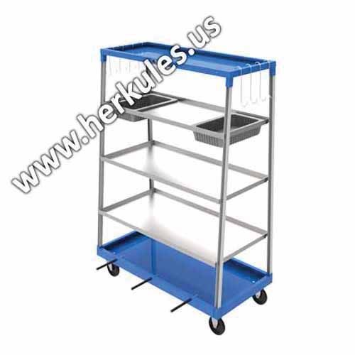 herkules PM1 PM1 Mobile Parts Cart, 48 in L x 22 in W x 68 in H, 800 lb, Steel