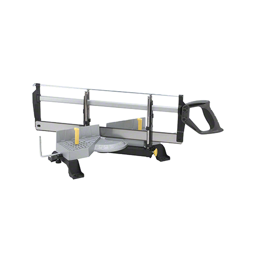 Stanley H36191 Clamping Mitre Box with Saw, 22 in W Cutting, 1-1/2 in D Cutting, 45, 90 deg Cutting Slot, Aluminum
