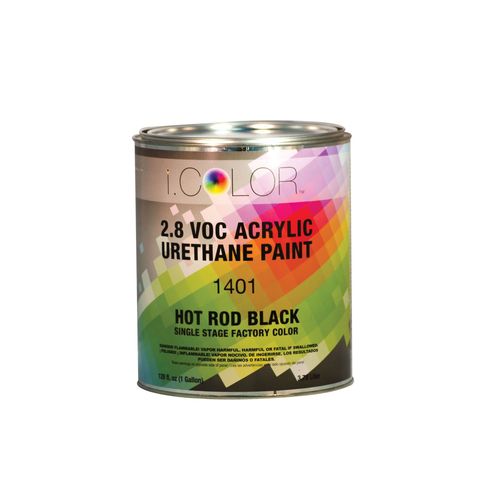 1401-4 1400 1-Stage Acrylic Urethane Paint, 1 qt, Hot Rod Black, 4:1:1 Mixing