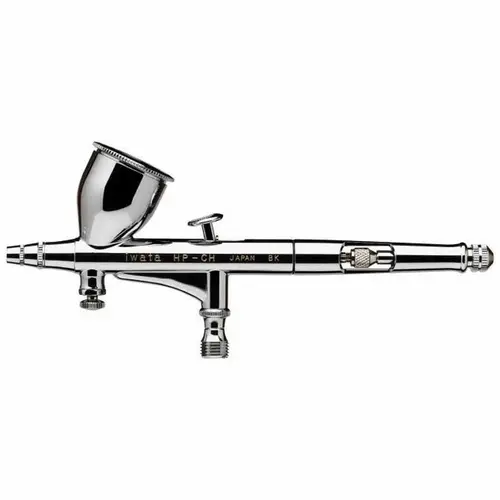 Hi-Line HP-CH Series Dual Action Gravity Feed Airbrush, 6.1 in OAL, Brass