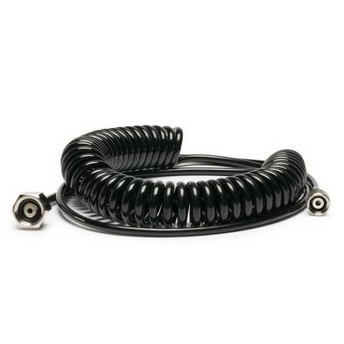 Cobra Coil Air Hose with Fitting, 10 ft L, 1/4 in Compression, Polyurethane, Black