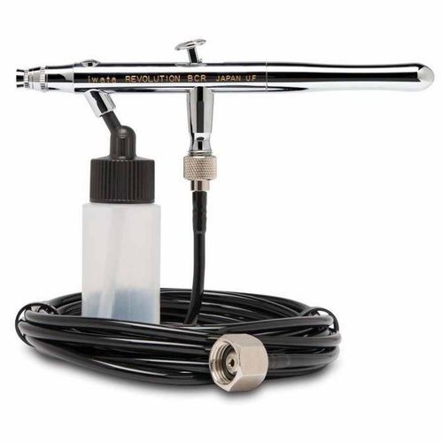 Revolution HP-BCR Series Dual Action Siphon Feed Airbrush with Hose, 5.87 in OAL, Steel