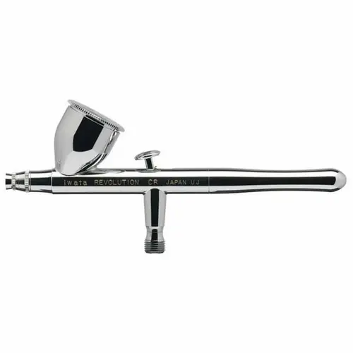 Revolution HP-CR Series Dual Action Gravity Feed Airbrush, 5.87 in OAL, Brass