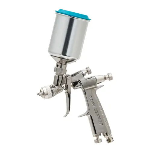 LPH80 Series HVLP Gravity Feed Miniature Spray Gun with Cup, 1 mm Nozzle, 150 mL Capacity