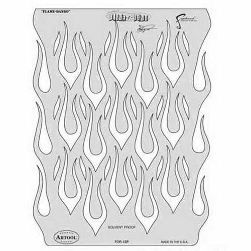 ANEST IWATA FH-FOR-1SP Flame-O-Rama Series Flame-Dango Freehand Airbrush Template, 10 in L x 7-1/2 in W