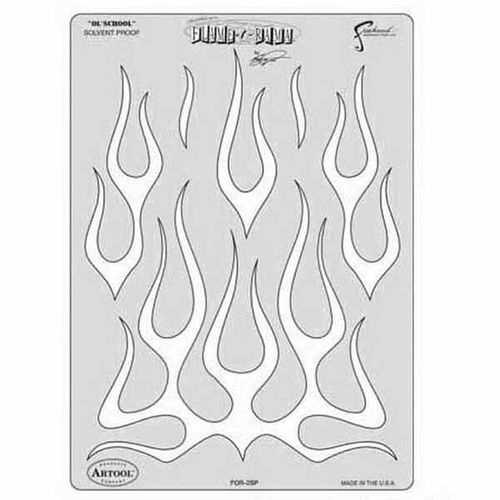 ANEST IWATA FH-FOR-2SP Flame-O-Rama Series Ol' School Freehand Airbrush Template, 10 in L x 7-1/2 in W