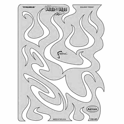 ANEST IWATA FH-FOR-4SP Flame-O-Rama Series Funkadelik Freehand Airbrush Template, 10 in L x 7-1/2 in W
