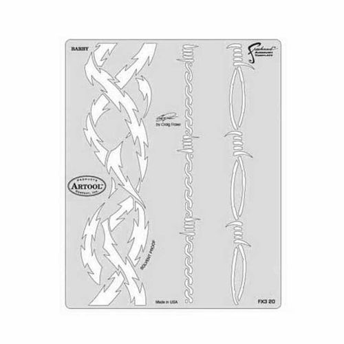 ANEST IWATA FH-FX3-20 FX3 Series Barby Freehand Airbrush Template, 10 in L x 8 in W Transparent