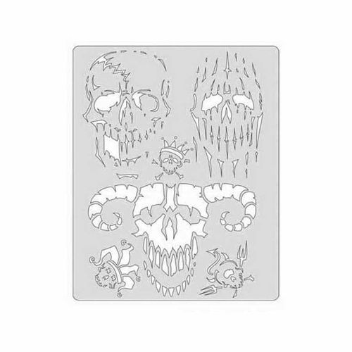 SP Curse of Skullmaster Series Evil-Horde Freehand Airbrush Template, 10 in L x 8 in W Transparent