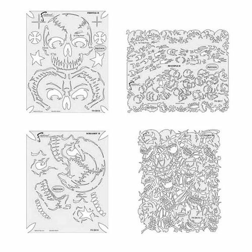 SP Return of Skullmaster Series Freehand Airbrush Template Set, Mylar, Transparent