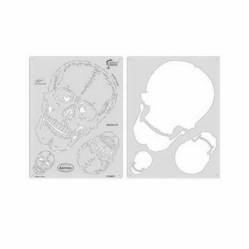 ANEST IWATA FH-SK21SP Horror of Skullmaster Series Heads-Up Freehand Airbrush Template, 10 in L x 8 in W Transparent