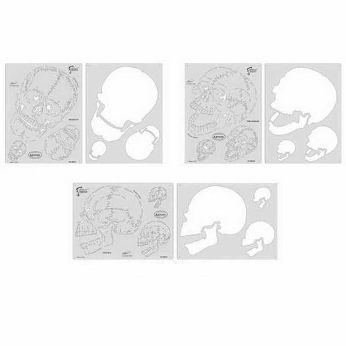 ANEST IWATA FH-SK24SP Horror of Skullmaster Series Freehand Airbrush Template Set, Mylar, Transparent