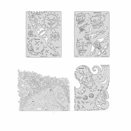 SP Son of Skullmaster Series Freehand Airbrush Template Set, Mylar, Transparent