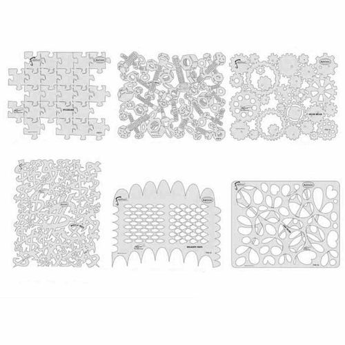 FX-II-14 FX II Series Freehand Airbrush Template Set, Mylar, Transparent