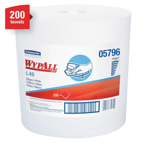 L40 Series Center-Pull Towel, 12.2 x 10 in, 200, Double Re-Creped, White, 1 Plys