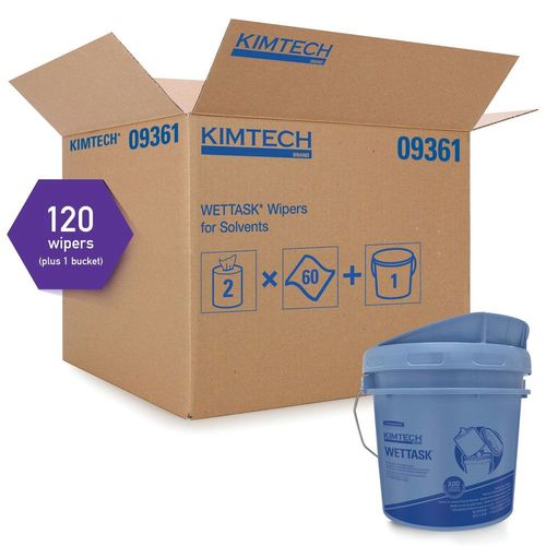 Manual Prep Bucket Dispenser, 12-19/64 in L x 11 in H x 12-1/4 in W, Plastic, Blue