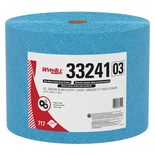 Jumbo Roll Cloth, 13.4 x 9.8 in, 717, Polypropylene, Blue, 1 Plys