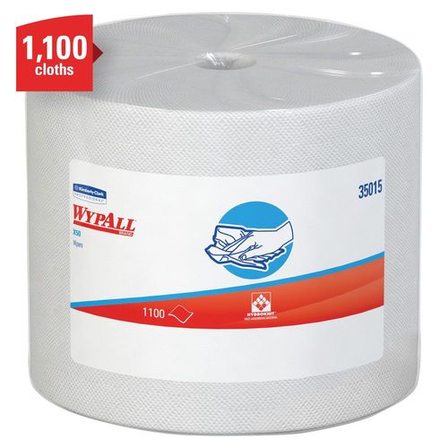 X50 Series Jumbo Roll Cloth, 9.8 x 13.4 in, 1100, Hydroknit, White, 1 Plys