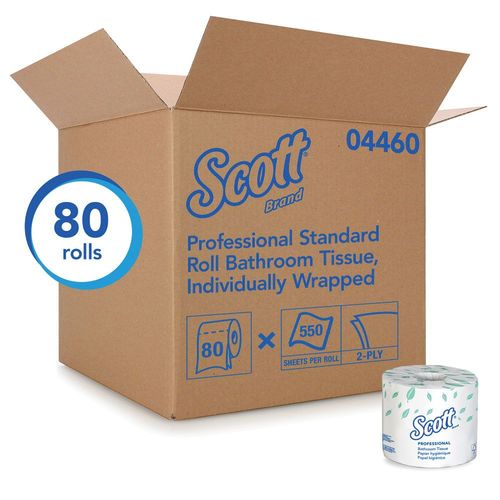 SCOTT 4460 0 Standard Essential Toilet Paper Roll, 4.1 x 4 in, 2 Plys