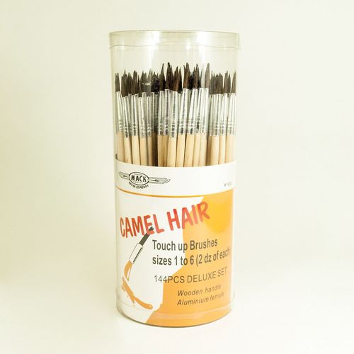 ANDREW MARK 1930 Camel Hair Open Stock Watercolor Touch-Up Brush Set, #1, #2, #3, #4, #5, #6 Brush, Wood Handle