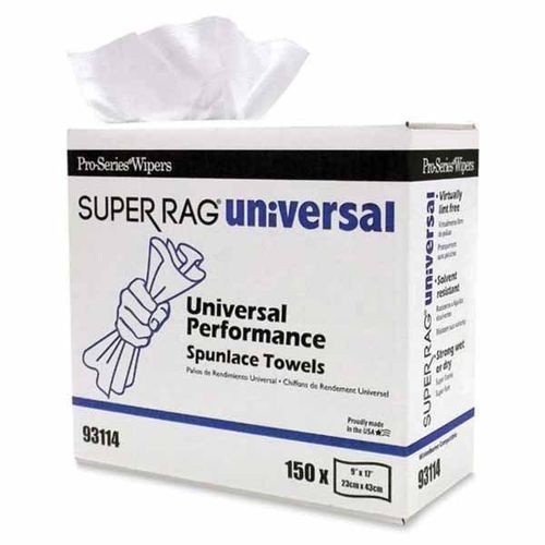 High Performance Supreme Towel, 150, 17 in L x 9 in W, Spunlace, White