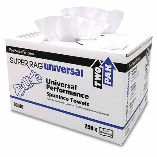 High Performance Supreme Towel, 250, 17 in L x 12 in W, Spunlace, White