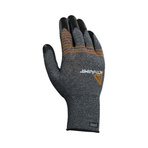Light Duty Coated Gloves, Large, Foam Nitrile, Smooth Blue/Gray/Orange