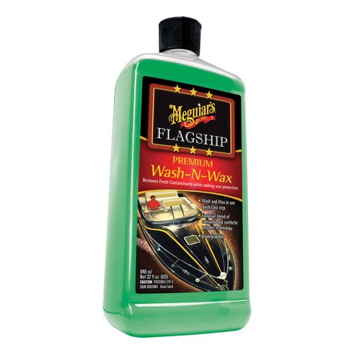 Meguiar's M4232 Premium Wash-N-Wax, 32 oz Bottle, Aqua-Green, Liquid