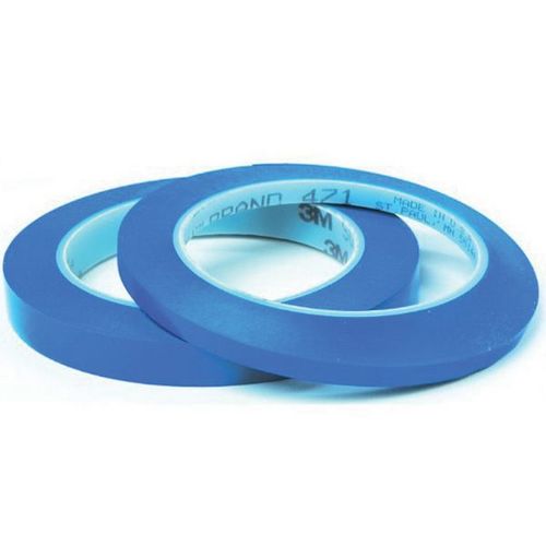 0 471 Series Fine Line Masking Tape, 36 yd x 1/2 in, 5.2 mil THK, Blue