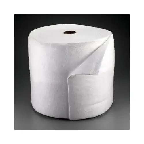 T Series Traditional Petroleum Sorbent Roll, 144 ft L x 38 in W, 84 gal Absorption Capacity White