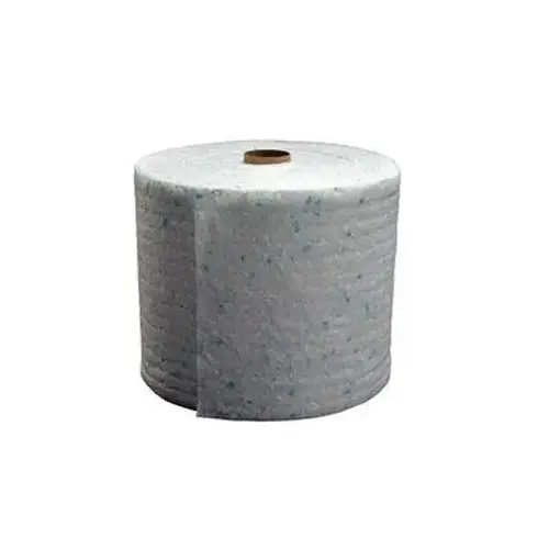 MCP Series Medium Capacity Large Petroleum Sorbent Roll, 150 ft L x 25 in W, 30 gal Absorption Capacity White