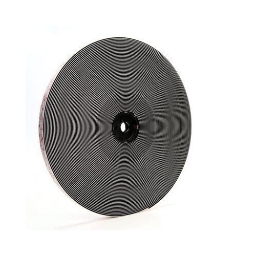 Reclosable Fastener Tape Roll, Polyolefin Liner, 50 yd x 1 in, Black/Clear