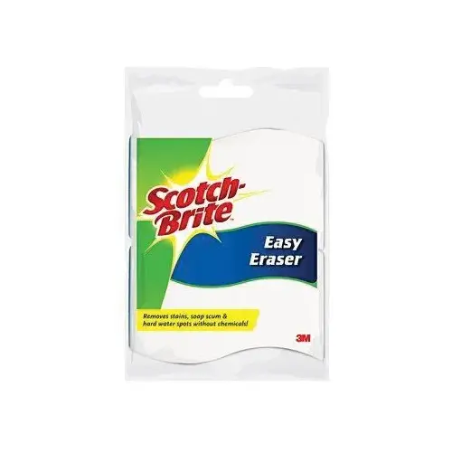 Scotch-Brite 97903 Non-Scratch Easy Erasing Pad, 5.2 in L x 2.8 in W, Synthetic Fiber Abrasive White/Blue