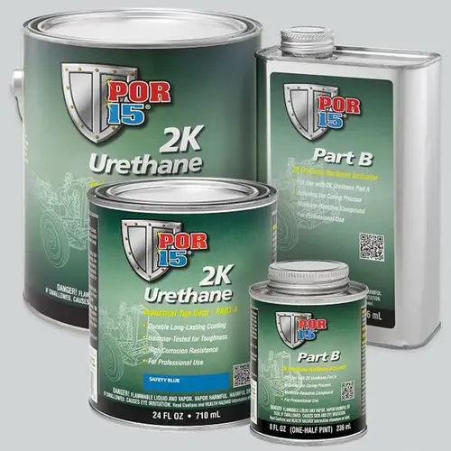 POR-15 43404 2K Urethane Industrial Top Coat, 1 qt Can, Gloss White, Liquid, 4 days Curing