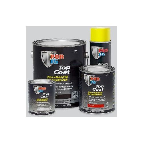 POR-15 45804 Top Coat DTM Paint, 1 qt Can, Gloss Black, Liquid, 30 to 60 min Curing