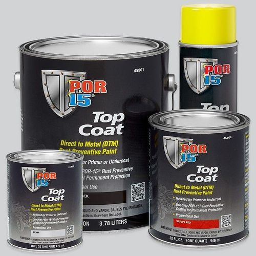 POR-15 46808 Top Coat DTM Paint, 1 pt Can, White, Liquid, 30 to 60 min Curing