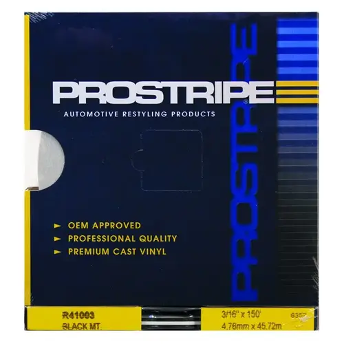 Prostripe R41003 3/16"X150'BLACK MET DBL