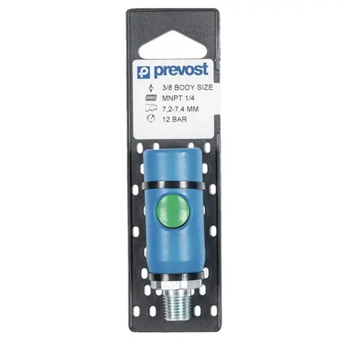 Prevost ERC071251CP ERC 071251CP High Flow Interchange Silicone-Free Regular Quick Coupler on Plate, 1/4 in, MNPT, Stainless Steel