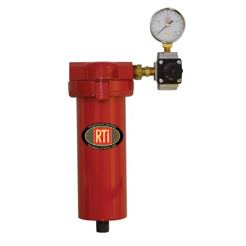 1-Stage Air Tool Saver, 1/2 in NPT Inlet, 1/4 in Outlet, 60 scfm Maximum, 1 um