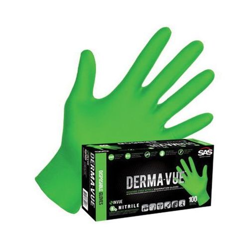 Extra Strength Disposable Gloves, 2X-Large, Nitrile, High-Visibility Green