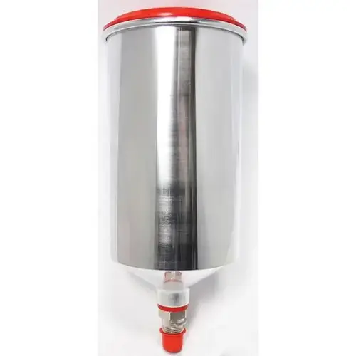 Threaded Gravity Flow Cup, 1 L Capacity, Aluminum, Use With: Gravity Feed Spray Guns