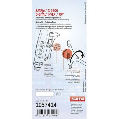 Battery Kit, Use With: SATAjet X 5500 Spray Gun