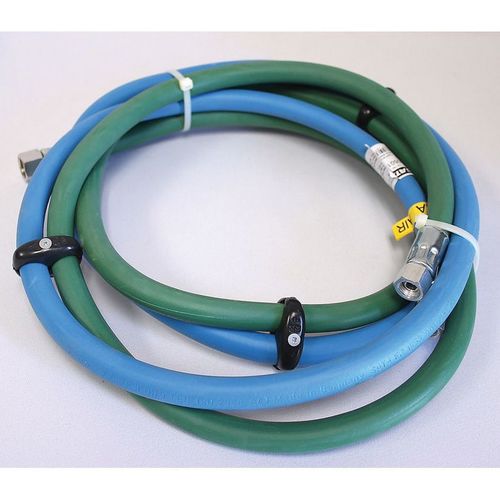 Dual Air and Material Hose, 9 x 9 mm, 2 m, Blue/Green