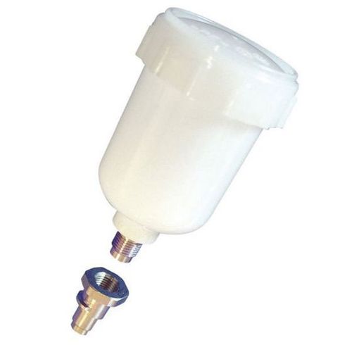 Gravity Flow Reusable Cup and Adapter, 63 mL, Plastic, Use With: SATAminijet 1 to 4 Spray Gun