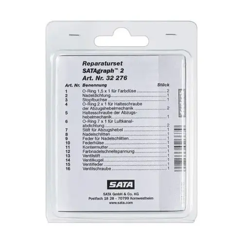 Repair Kit, Use With: SATAgraph 2 Spray Gun